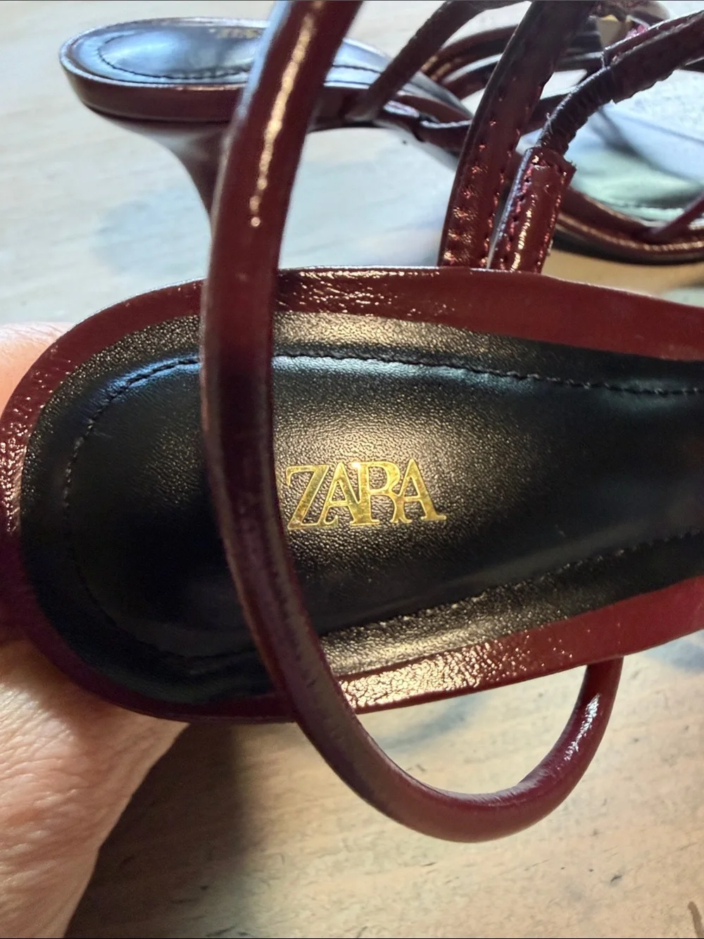 Zara Leather Strappy Heel Sandals Size 36